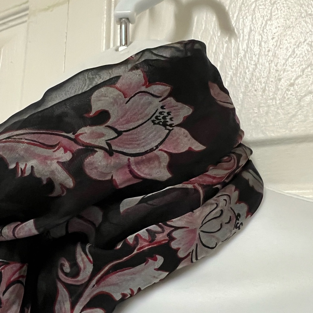 UNBRANDED Sheer Floral Print Scarf - Picture 3 of 5